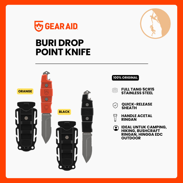 Pisau Rescue/Survival - Gear Aid BURI Drop Point Knife