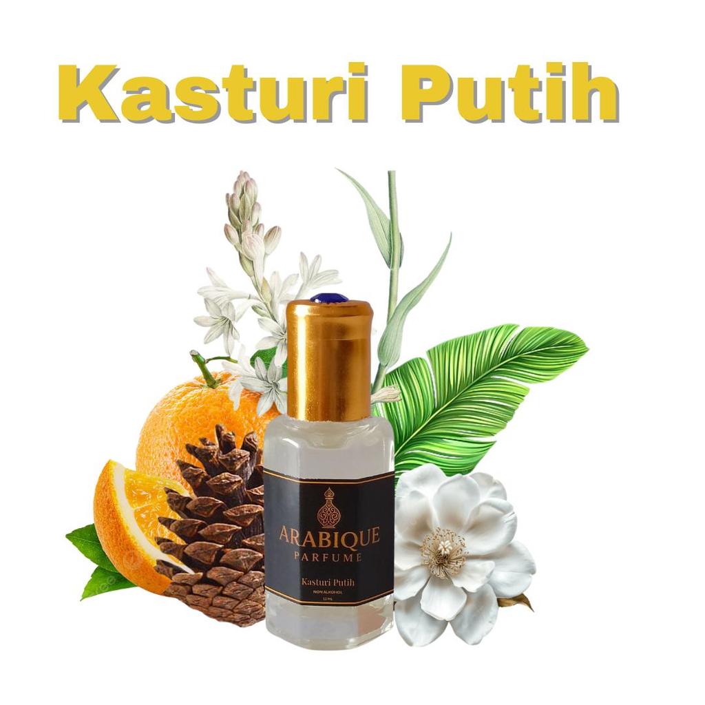 KASTURI PUTIH Roll On Murni Bibit Arab Asli Arabique Parfume Parfum Kasturi Putih Terbaik dan Wangi 