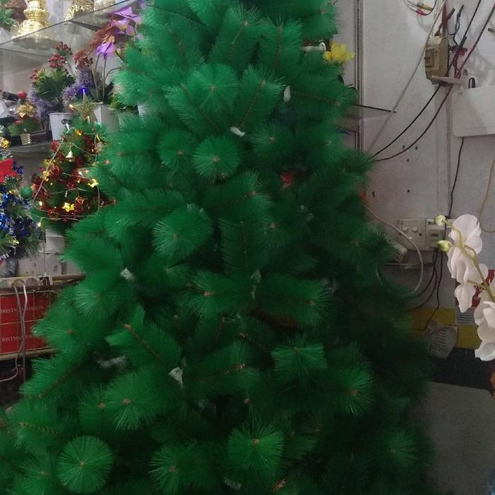 pohon natal 8feet 240cm hijau kembang payung - pohon aja 240cm