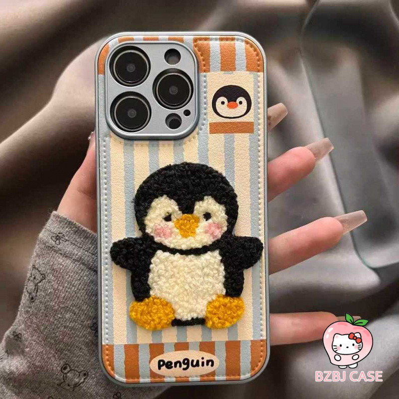 Penguin Stripe Aesthetic Fancy Girl Case Infinix 9 8 60I Smart 10 60 Pro Plus 50I 50 5G Hot 30I 30 N