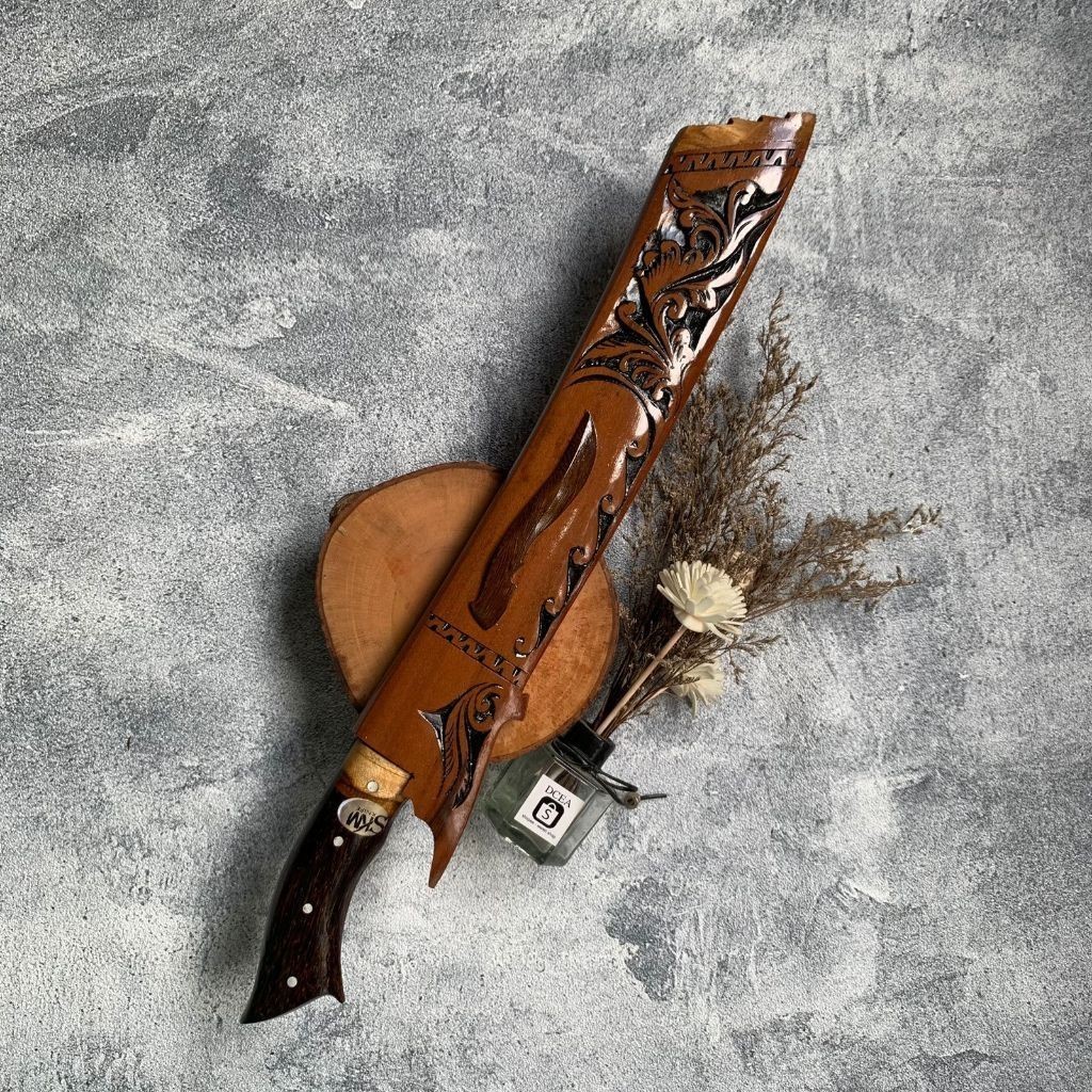 Golok panjang kerja kebun patimura ukir khusus baja per asli cibatu 100% asli