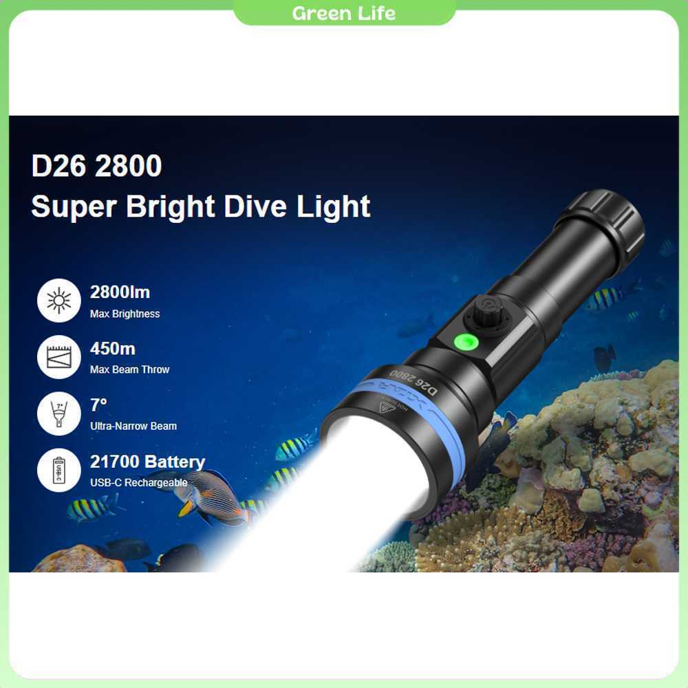 XTAR Senter Selam Diving Flashlight LED High Beam IPX8 2800 Lumens - D26 2800