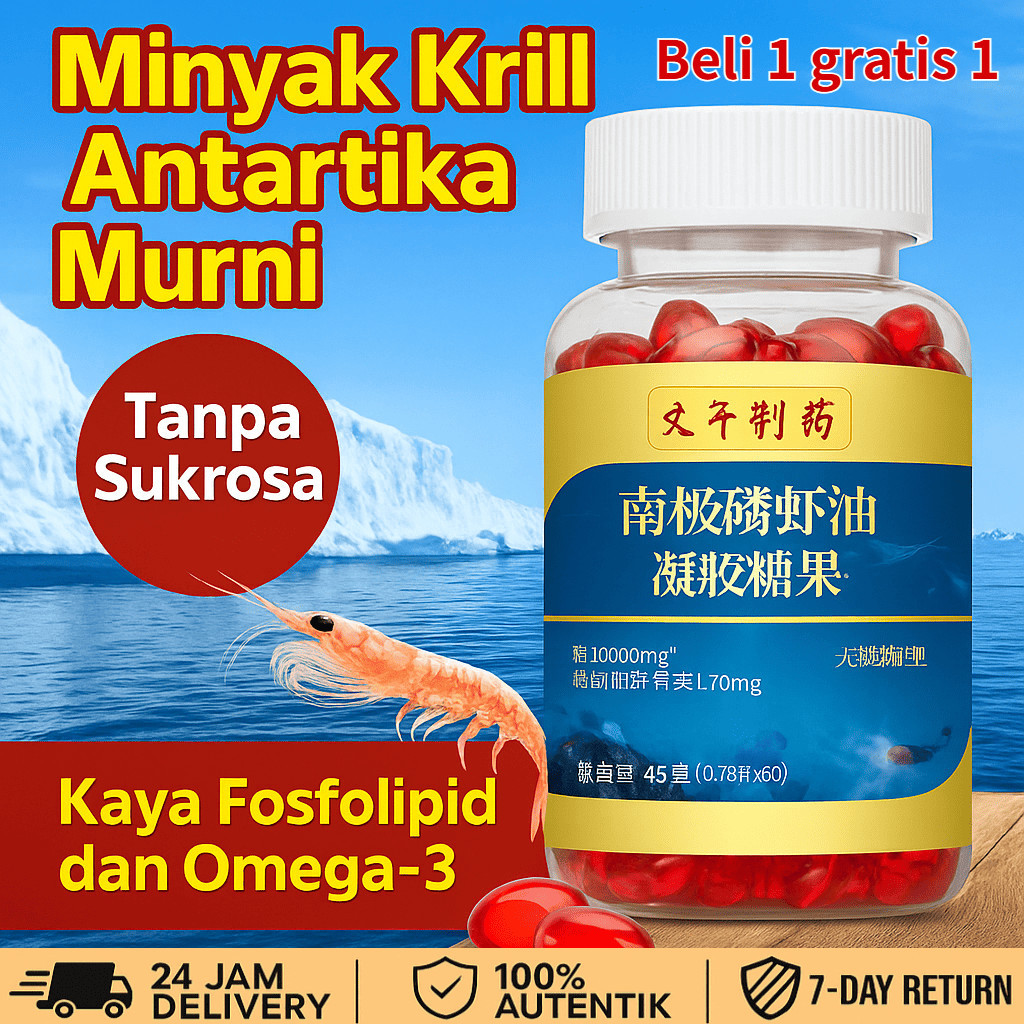 [Terlaris] Minyak Krill Antartika/Kapsul Minyak Krill Dewasa/Antarctic Krill Oil/untuk Peningkatan K