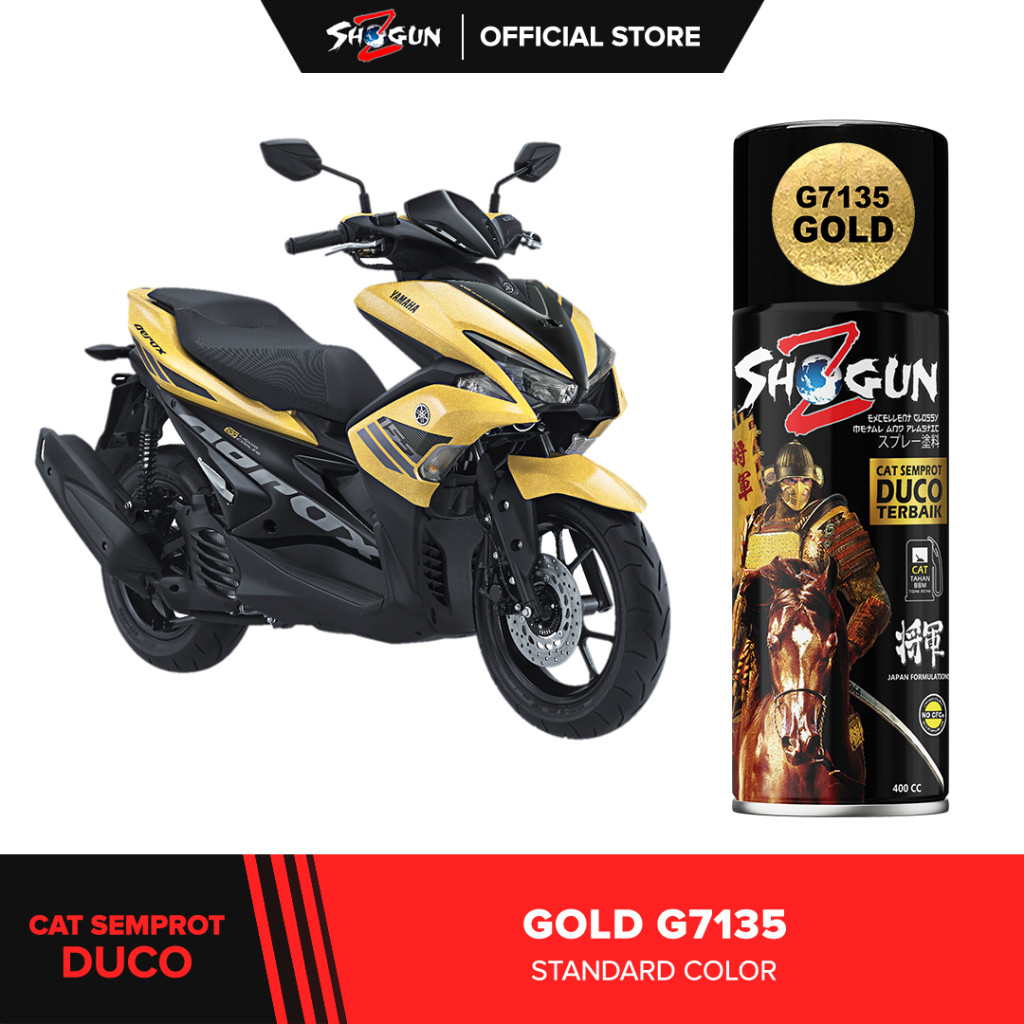 Cat Semprot Motor Shogun Z Paint Gold G7135 -  Velg Motor Warna Emas Glossy Solid Standar SHOGUN Z
