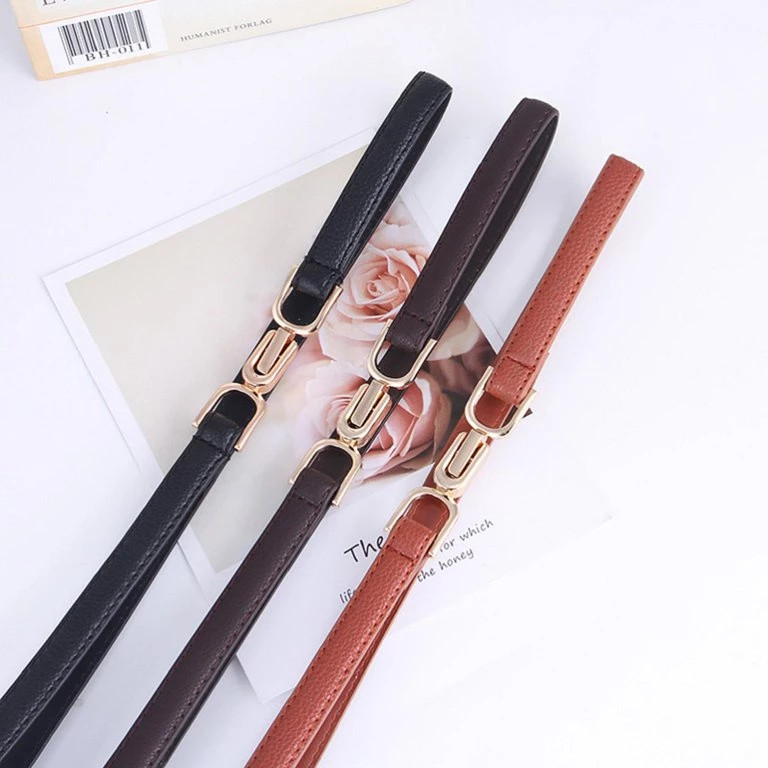 TQ ikat pinggang adjustable tipis kulit gasper kecil sabuk cewe ring belt wanita jumbo 120 tali