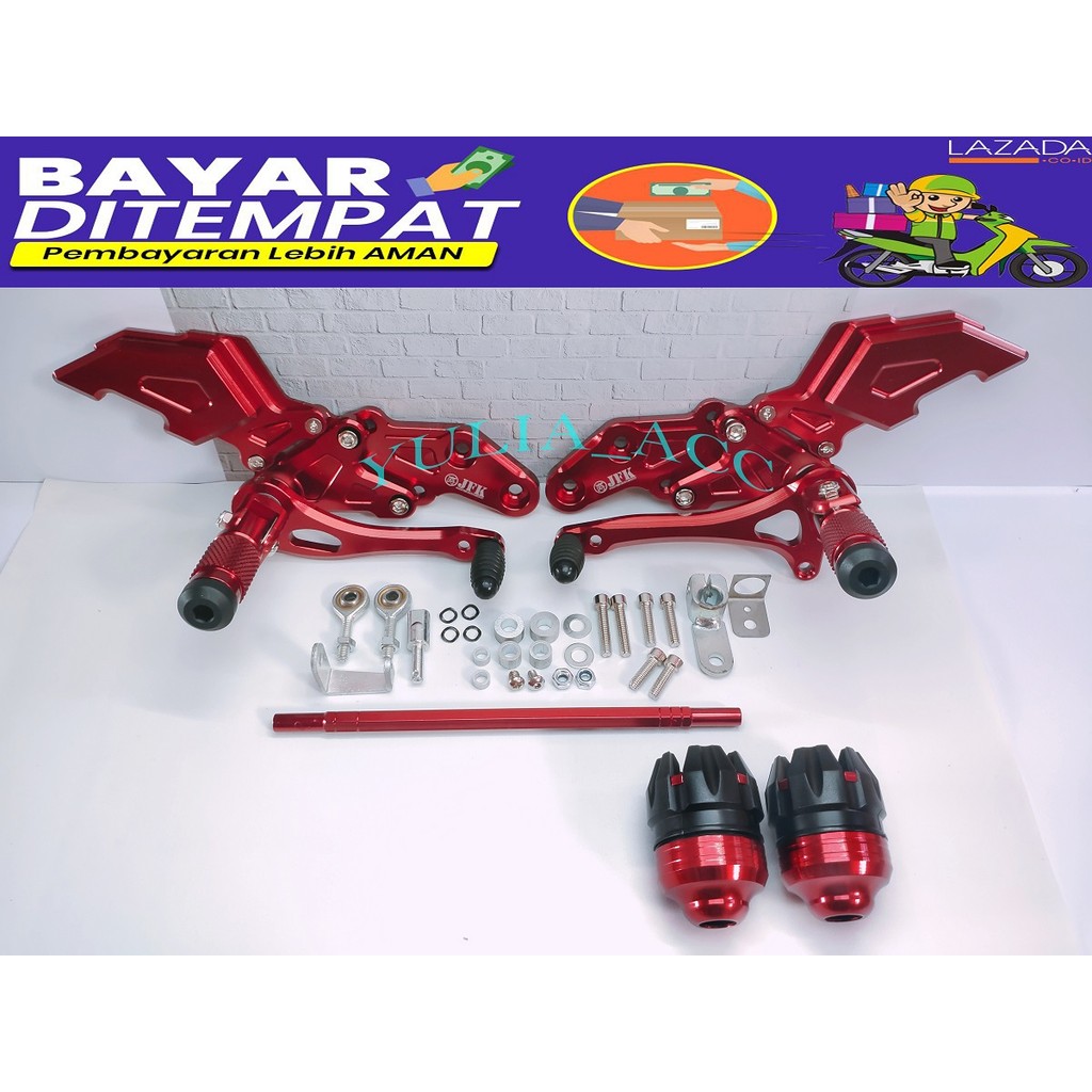 PROMO Underbone PAKET Footstep Lipat New Vixion BAHAN CNC MERAH DAN GOLD