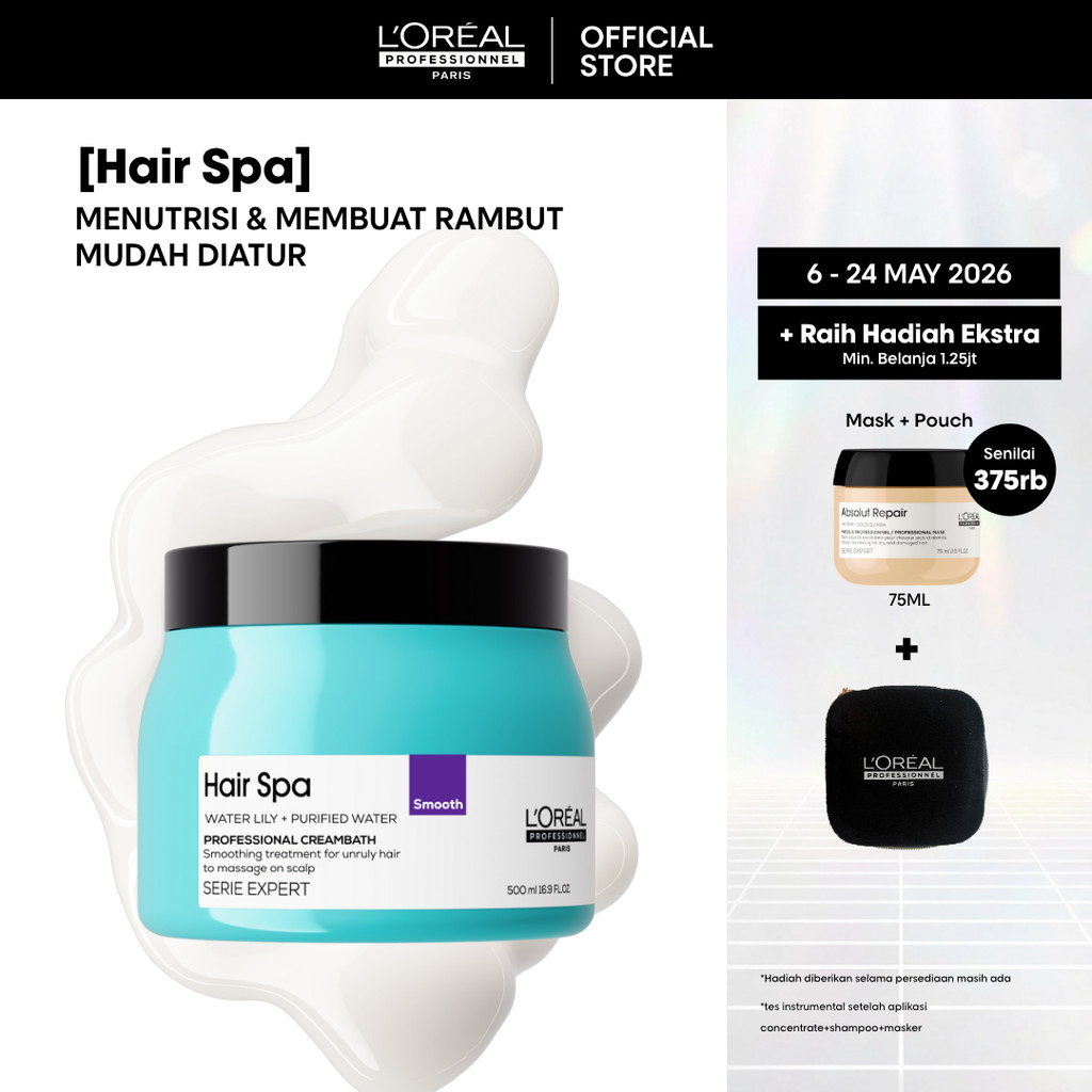 Hair Spa Deep Smoothing Creambath 500ml  - Untuk Rambut Sulit Diatur by L'Oreal Professionnel