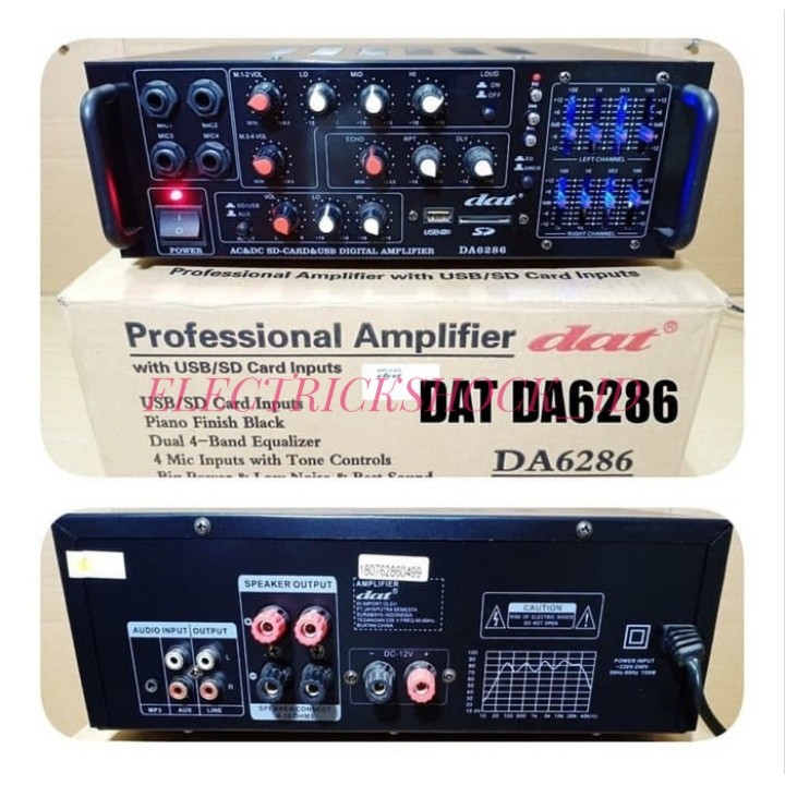 ampli dat da6286 power amplifier karaoke mixer equalizer dat da 6286
