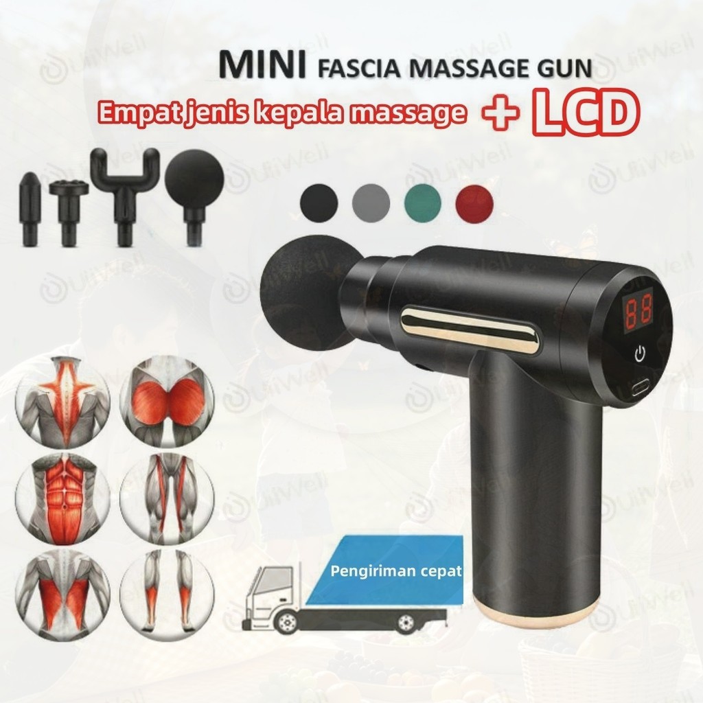 HANDOO Alat pijat elektrik Massage Gun 8 in1 Deep Tissue Muscle Therapy Electric Massage Tools