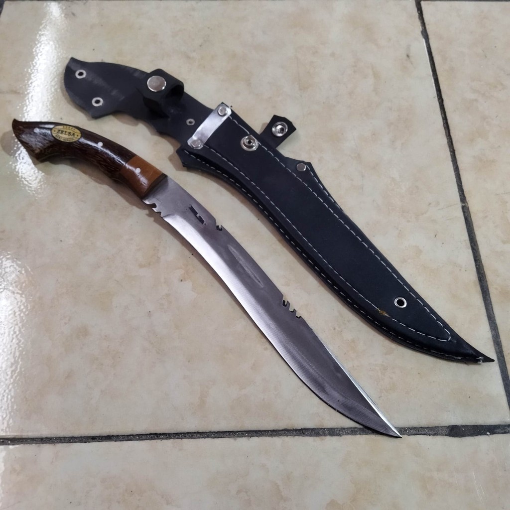 PerkakasSukabumi538 TERLARIS GOLOK ASLI CIBATU GOLOK ZELSA KALEP HITAM FULL TANG BAJA PER 35CM
