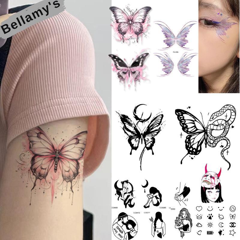 COD=-Tato Kupu Kupu Tahan Lama Tato Temporer Tahan Air Tato Butterfly tato keren tahan 1 bulan stike