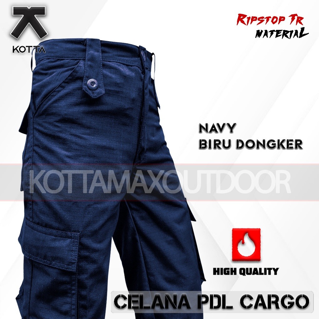 BLOROXCIN CELANA PDL NAVY BIRU DONGKER PANJANG CARGO LAPANGAN KERJA SATPAM DISHUB KERJA RIPSTOP PRIA