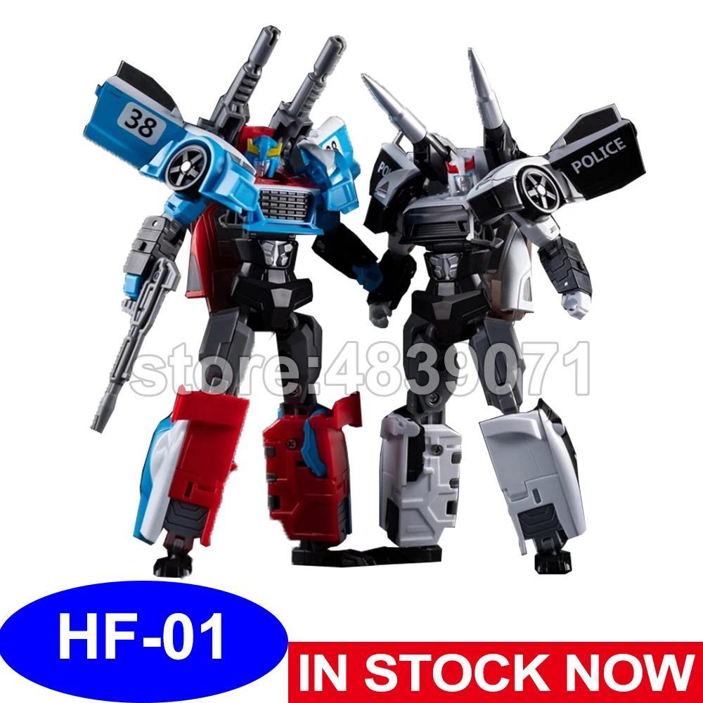 TT Hongli Action Figure Toys HF01 Red Smokescreen White Prowl Poliec Car Battlegear 2in1 Set G1 Defo