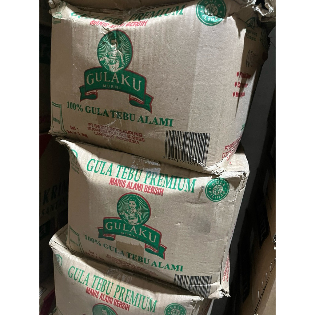 Gula Tebu Premium Gulaku 1Kg 1 dus isi 24pcs - KARTONAN - CARGO