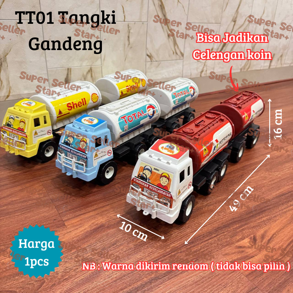 Mainan Truck Tangki Gandeng / Mainan Truk Tangki Celengan / Mainan Tangki Mobil Gandeng
