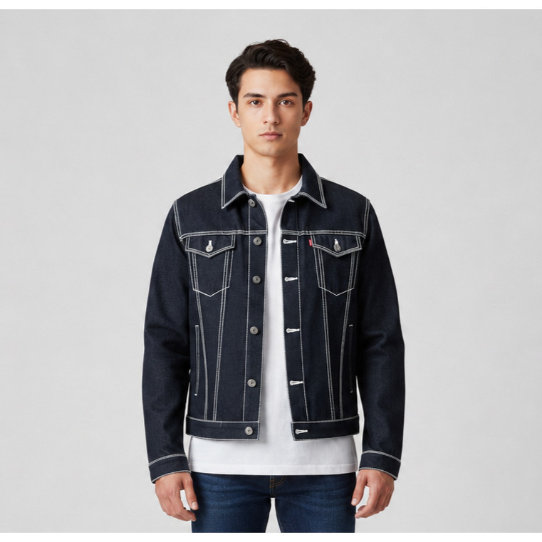 Jaket Denim 14oz - Jaket Jeans Pria - Jaket Denim Trucker - Raw Denim