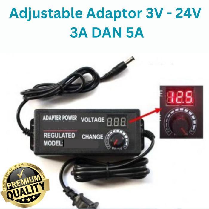 Adjustable Adaptor 3V 24V 3-24V DC 2A Switching Power Supply SMPS PSU - 5A
