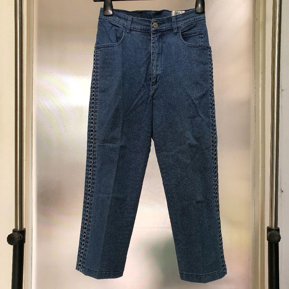 AE celana panjang 7/8 cewek lafeinier jeans preloved second bawahan wanita Denim Biru