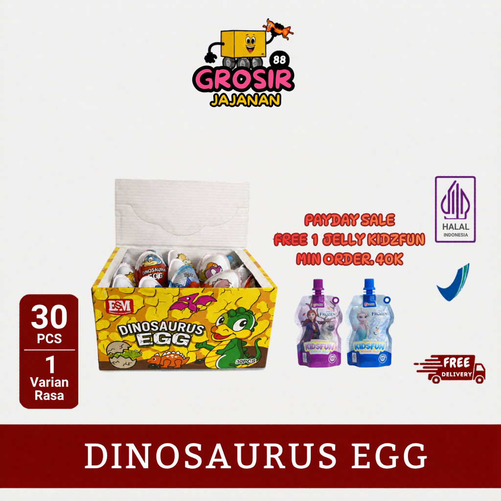 Snack Chocolate Coklat Dinosaurus Egg 1 Box 30pcs