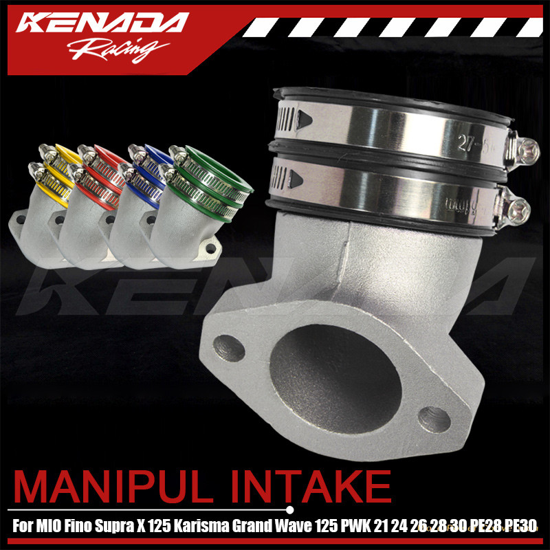 Manipol Karbu Intake Manifold 4 Valve MIO Fino Supra X 125 Karisma Grand Wave 125 PWK 21 24 26 28 30