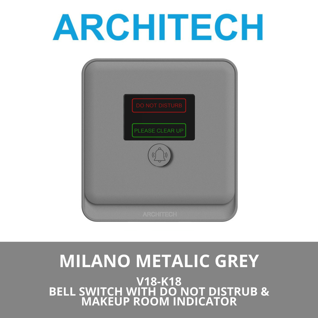 (Arch DIY) ARCHITECH MILANO METALIC GREY V18-K18 Sakelar - Saklar DND Indikator