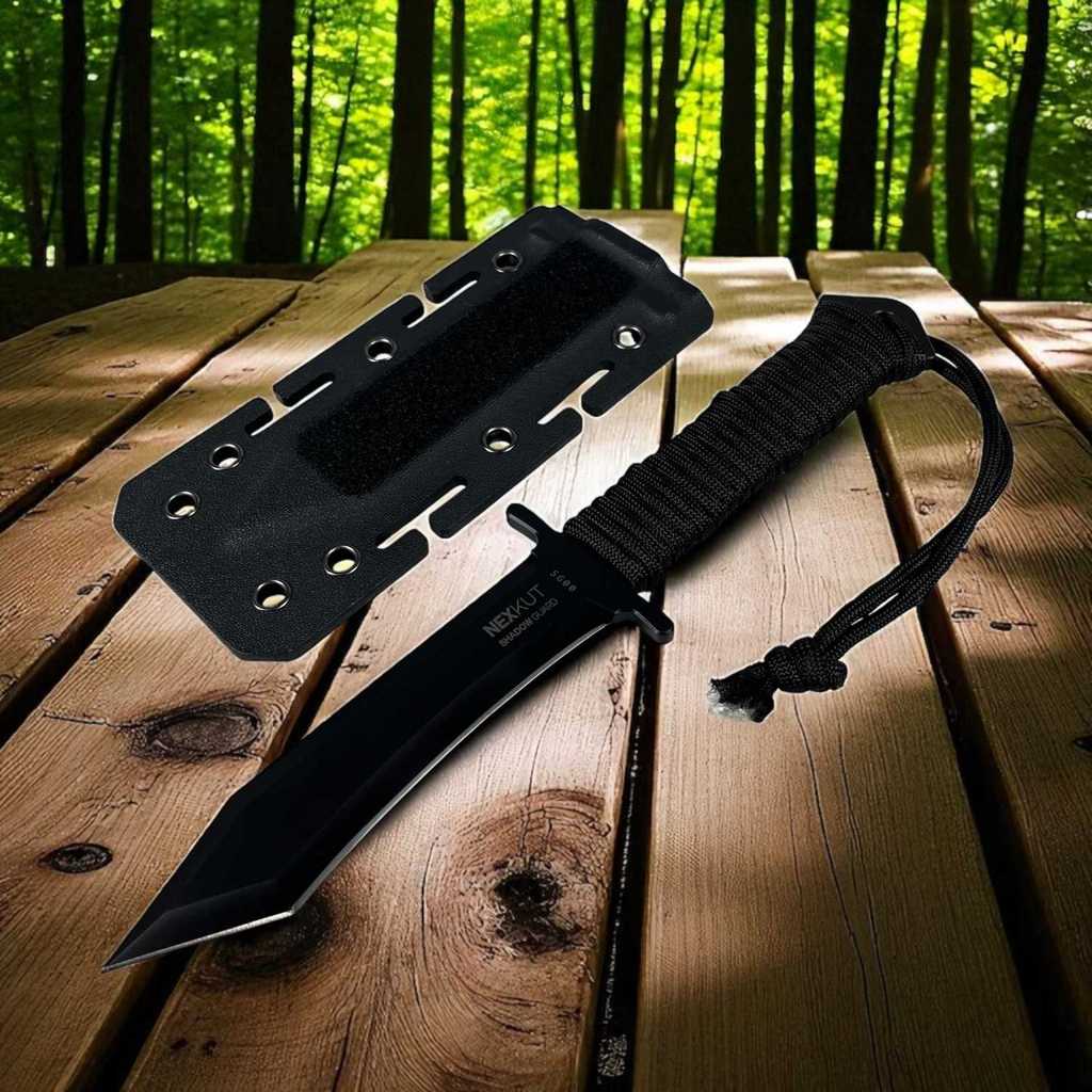 NEXKUT Pisau Survival EDC Tactical Combat Dagger with Kydex Holster - SG00
