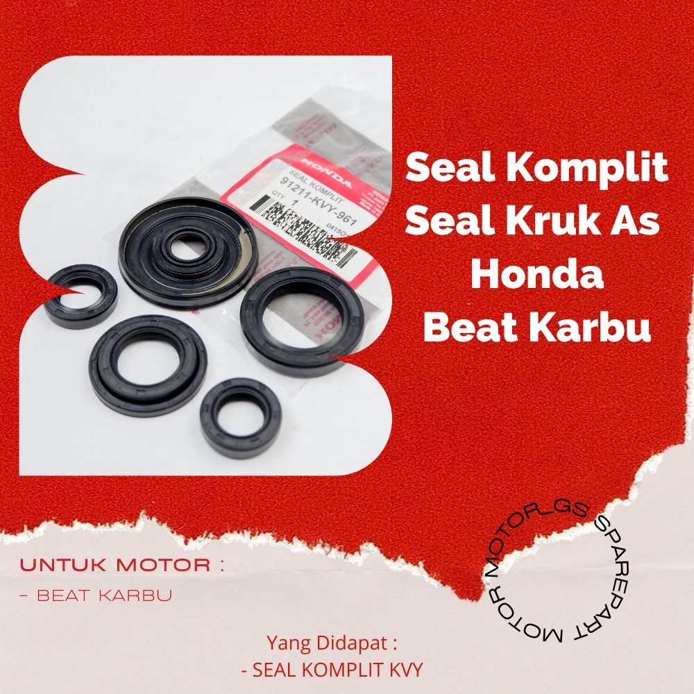ori Seal Komplit Honda Beat Karbu / Seal Kruk As, Sil Selah, Sil Roda & Sil Pully Honda Beat Karbu -