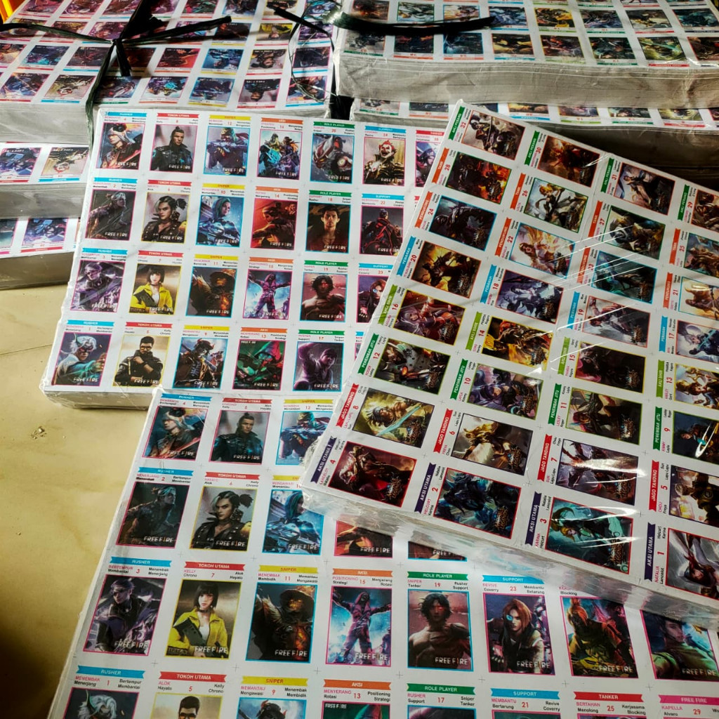 10 LEMBARAN KWARTET LEMBARAN / LEMBAR KWARTET BELUM POTONGAN /KARTU KWARTET / KARTU WAYANG