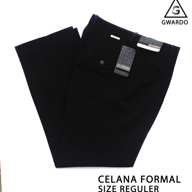 GWARDO CELANA FORMAL PRIA HITAM / celana sopan /celana kain pria hitam murah / celana formal pria re