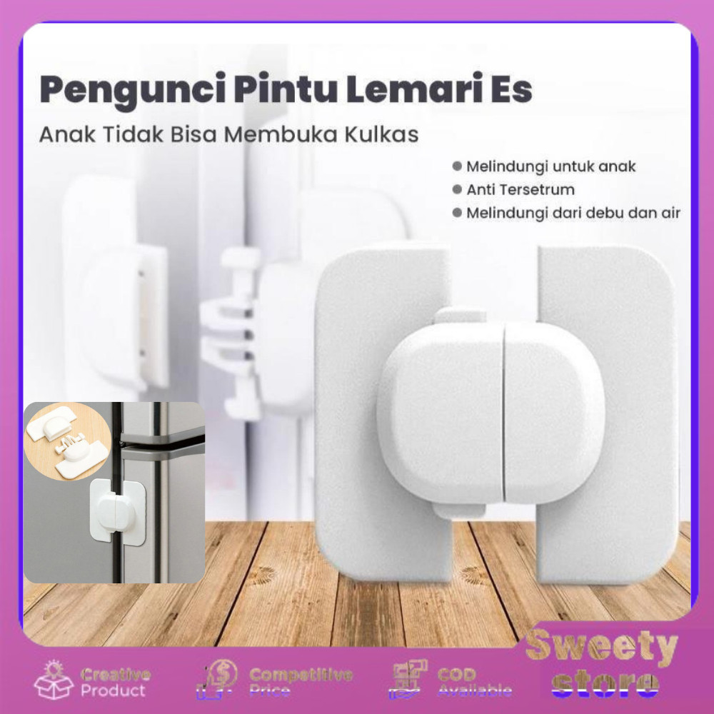 PENGUNCI PINTU KULKAS Safety Lock Pintu Kulkas Pengunci Tambahan Serbaguna Kunci Kulkas