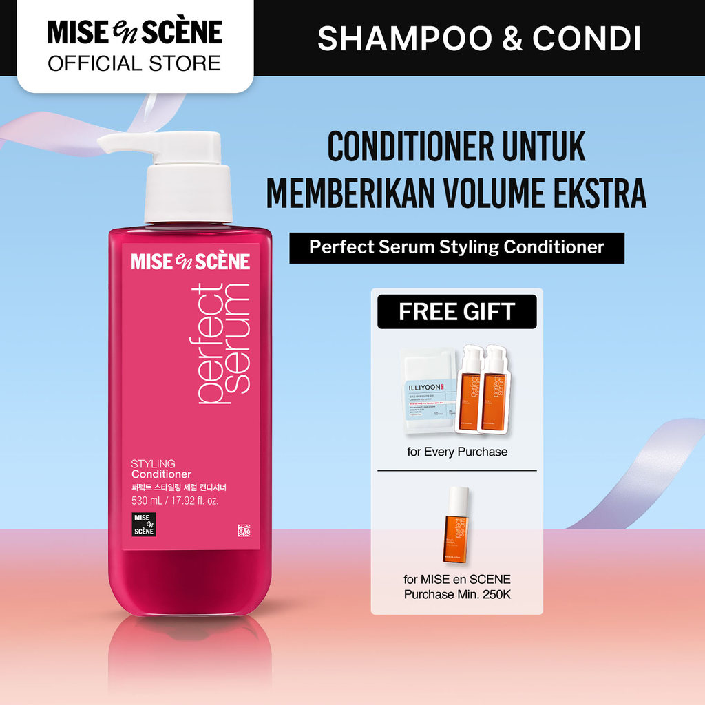 mise en scene Perfect Serum Styling Conditioner 530ml - Conditioner Rambut Kering Rusak sering Dicat