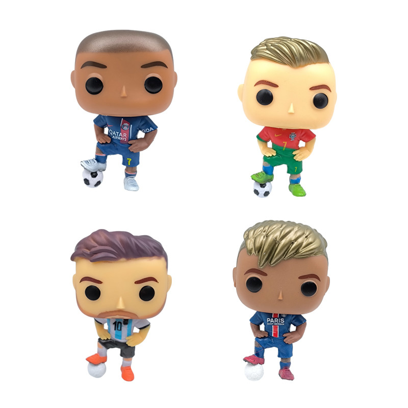 ROMA'c STORE Pop Ronaldo 7 Messi 20 Mbappe 7 Football 10 Neymar Stars Decoration Action Figure Colle