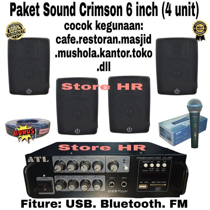 paket speaker Crimson 6 inch ( 4 unit ) cafe restoran kantor masjid