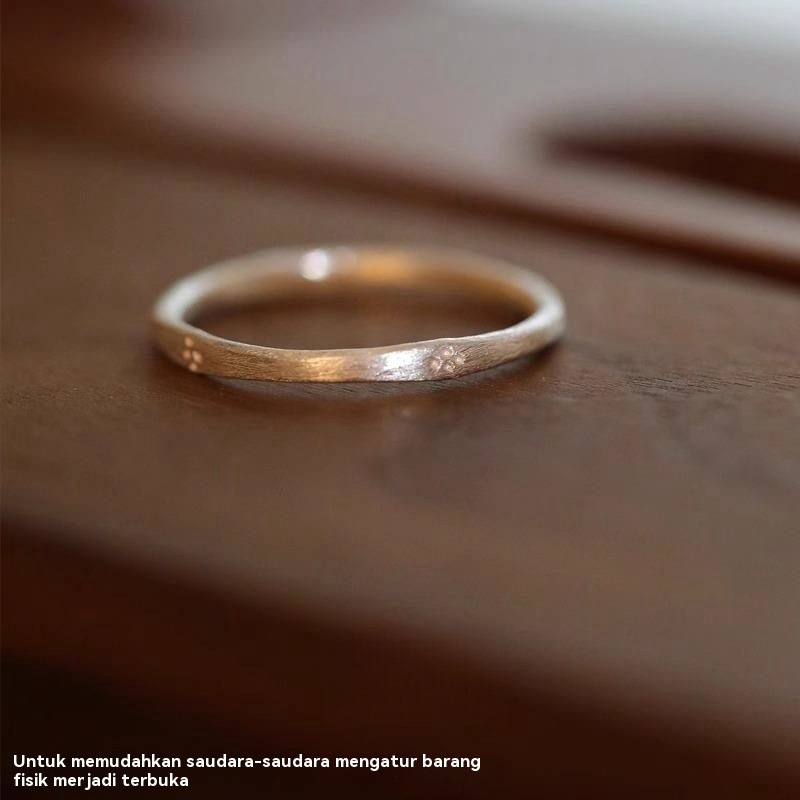 999 kaki perak pahat bunga sederhana klasik ramping polos cincin perak