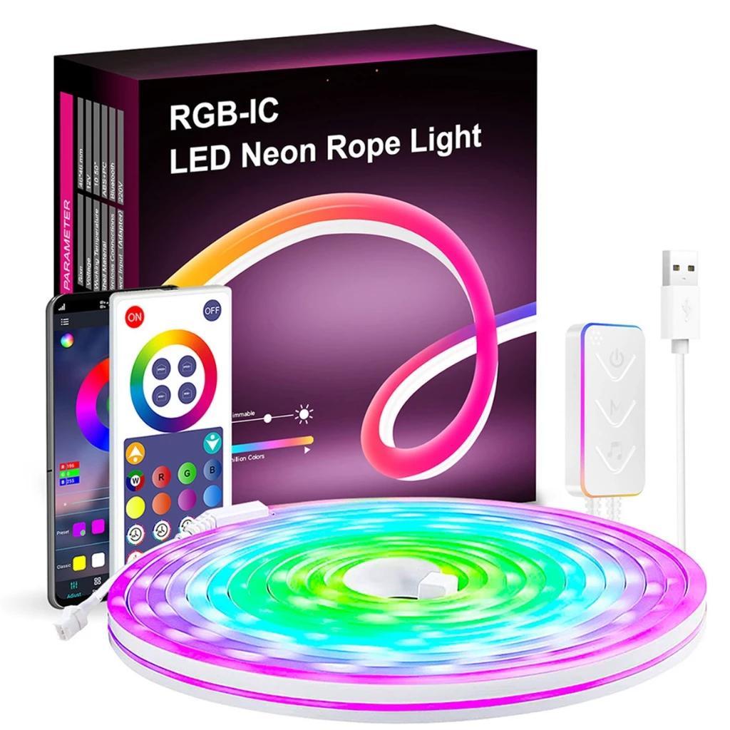 Lampu Neon Flex Running RGB Remote 5 Meter Led Strip Bluetooth USB Kamar Tidur Hias