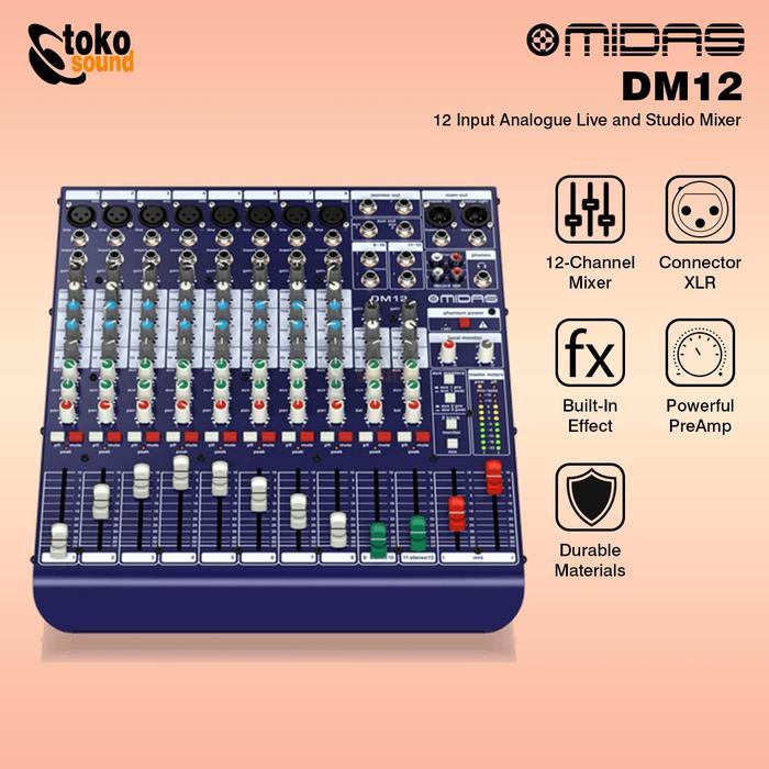 Midas DM12 - 12 Channel Mixer Analog - Blue