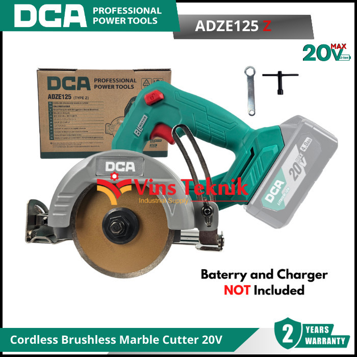 DCA ADZE125Z Mesin Potong Keramik Tille Cutter Baterai Cordless Brushless Marble Cutter 20V ADZE125 