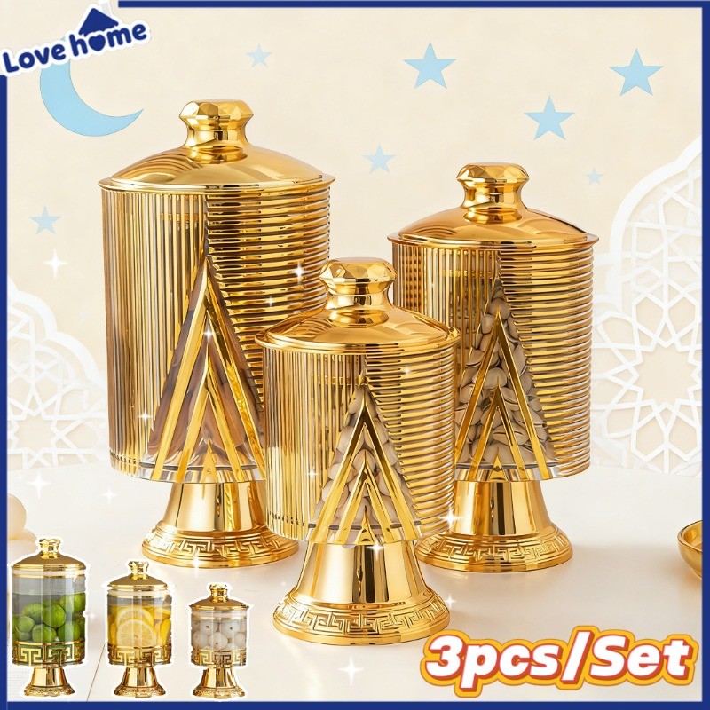 3pcs/Set Toples Lebaran Mewah/toples Lebaran Cantik Set Mewah/toples Aesthetic Lebaran/Toples Kue Le