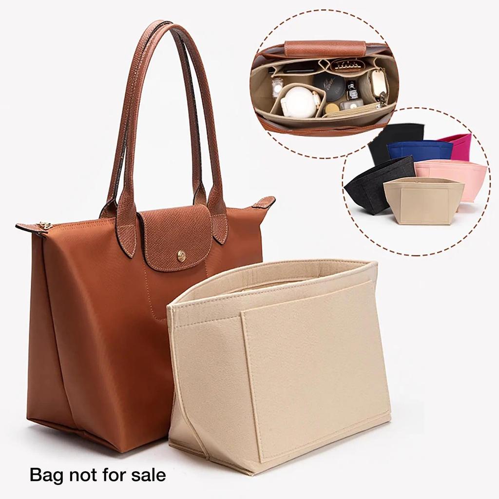 Felt Insert Bag Fits For Longchamp Handbag Liner Bag Felt Cloth Makeup Bag Support Travel Portable I