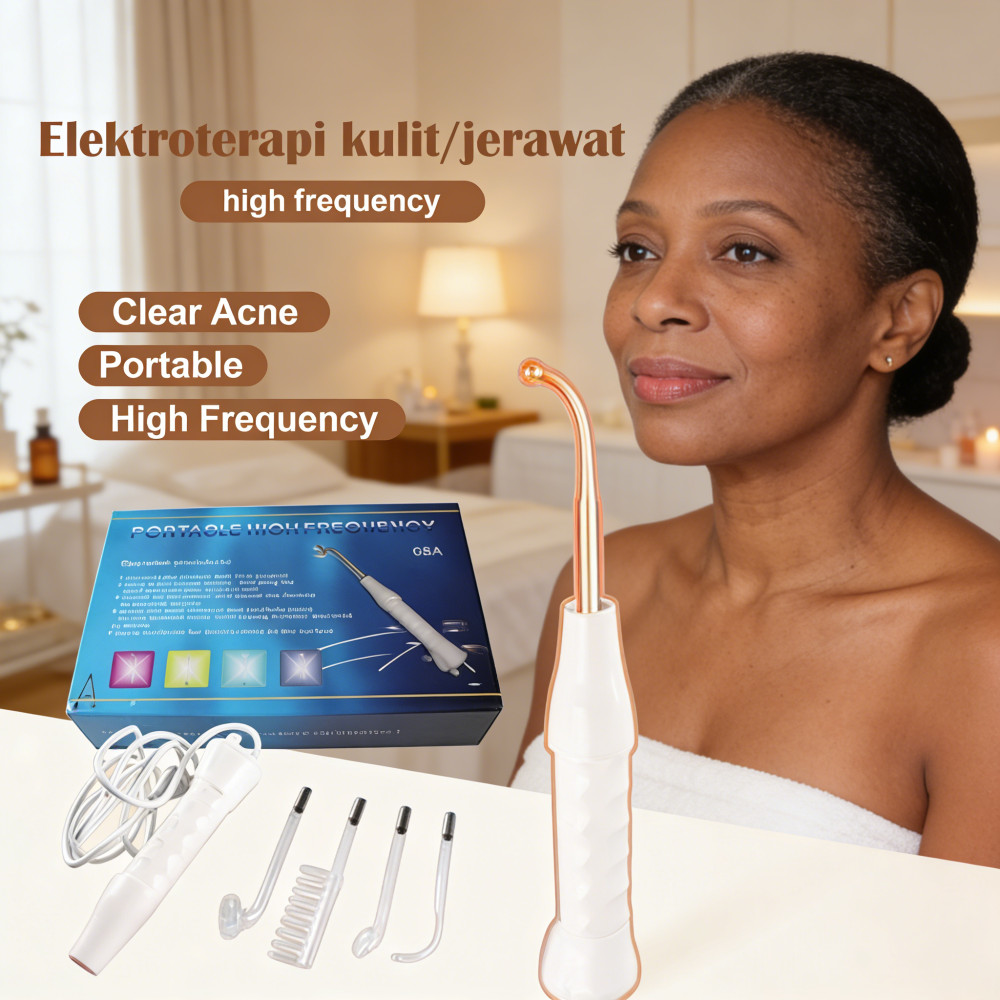 Frekuensi Tinggi Ozon Jerawat Kecantikan Alat High Frequency Portable Skincare Salon