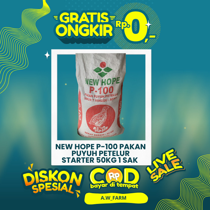 New Hope P-100 Pakan Puyuh Petelur 50 Kg