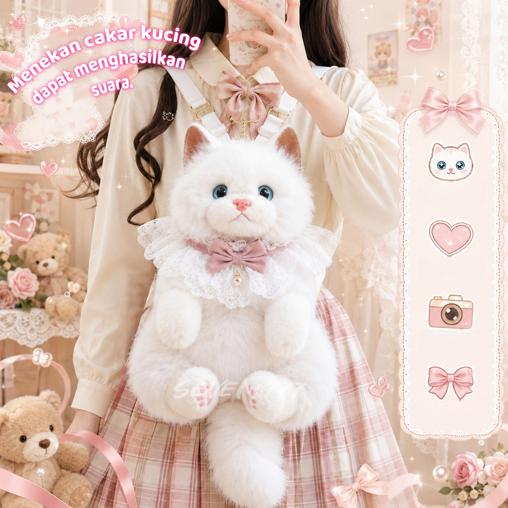 READY Upgraded sound version/Tas Ransel Boneka Kucing Lucu Premium/Tas ransel kucing cute/ Tas Ranse