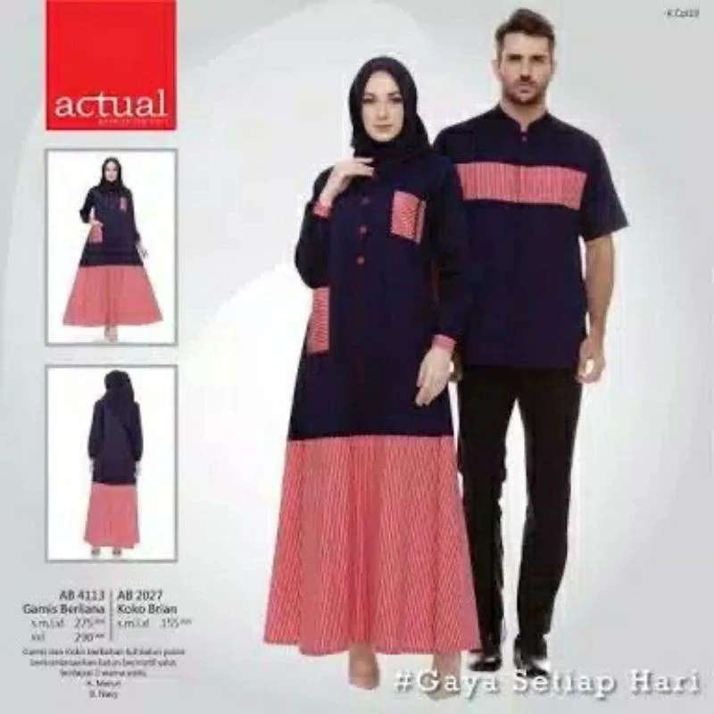 ACTUAL BASIC GAMIS DEWASA AB4113 NAVY