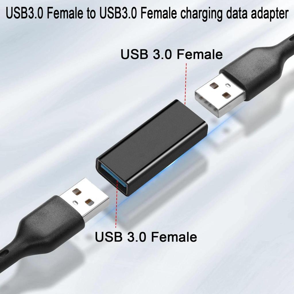 1/2/3pcs USB 3.0 Female to USB3.0 Female Adapter,USB3.0 Jack to Jack Charging Data Connector Extende
