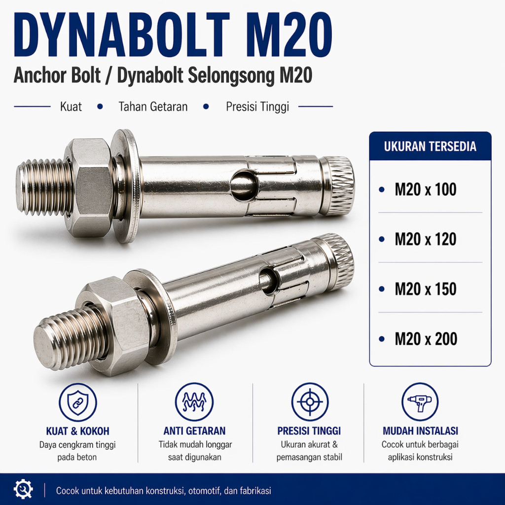 Dynabolt M16X100 / Dinabolt 16X100 / Anchor Bolt M16 X 100 / 16 X 100 - Selongsong M16