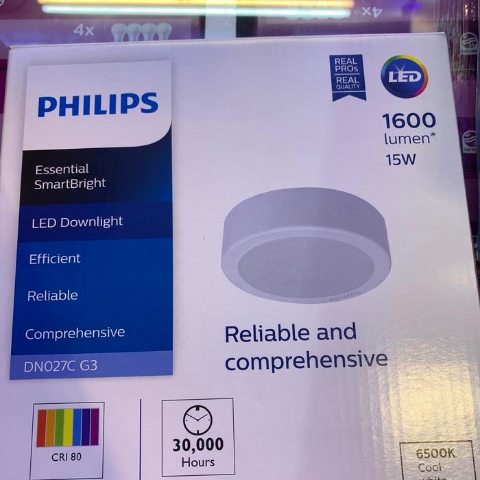 downlight philips outbow dn027c G3 15w new putih