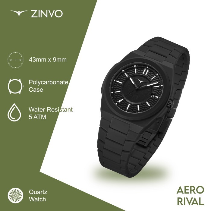 Jam Tangan Quartz Analog zinvo Aero Rival Phantom Polycarbonate