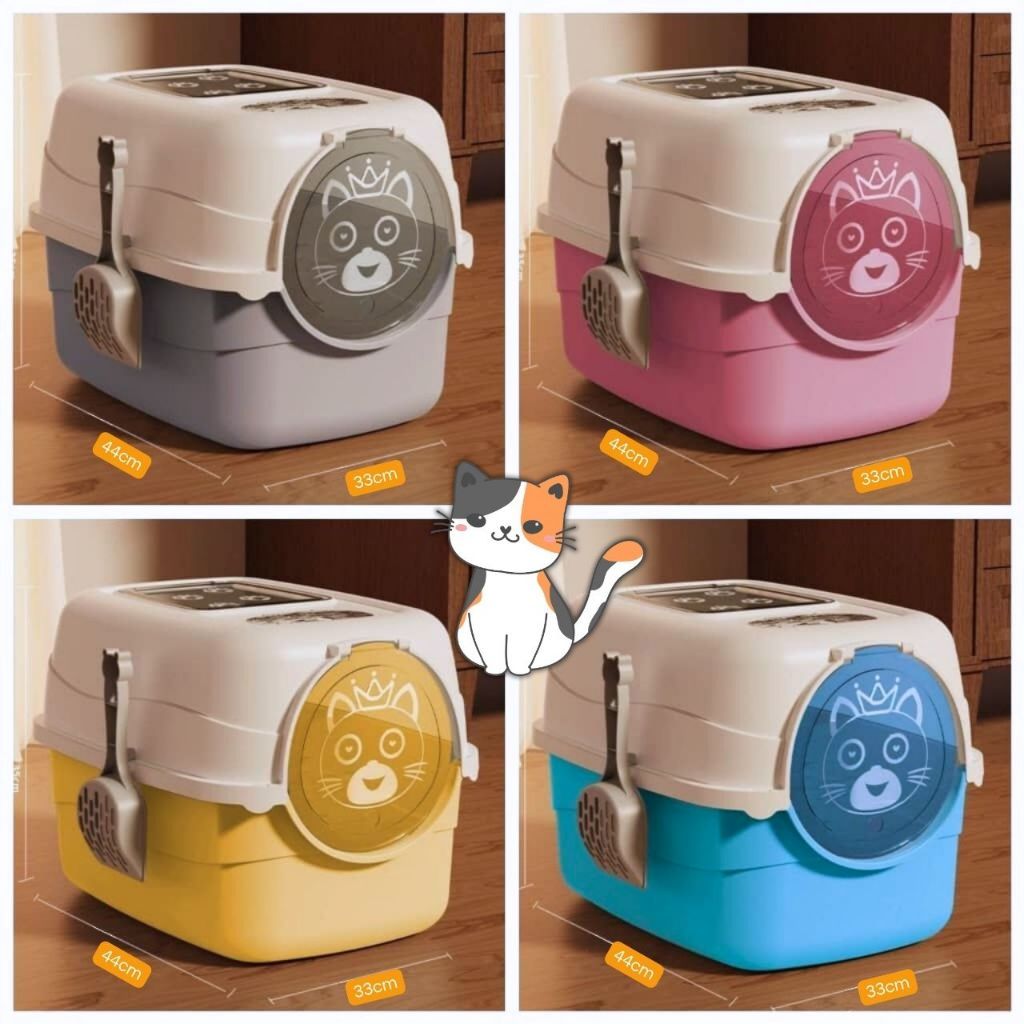 CAT LITTER BOX KUCING TERTUTUP JUMBO TEMPAT PUP POOP KUCING LITER BOX BAK PASIR KUCING JUMBO TERTUTU