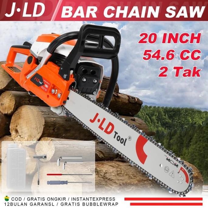 SALE JLD CHAINSAW MESIN POTONG KAYU 54.6CC 20 INCH GERGAJI MESIN SINSO MINI 2 TAK SENSO JAPAN STANDA
