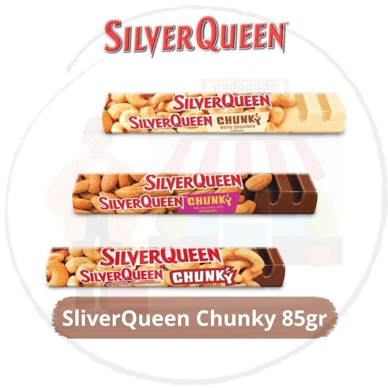 SILVERQUEEN Chunky Chocolate Almond - Milk Chocolate Cashew - White Chocolate Cashew 85gr - ABH
